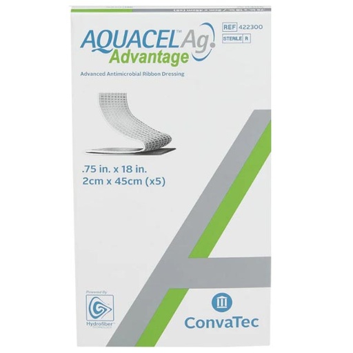 [CON-422300] Silver Dressing Aquacel® Ag Advantage 3/4 X 18 Inch Rope Sterile