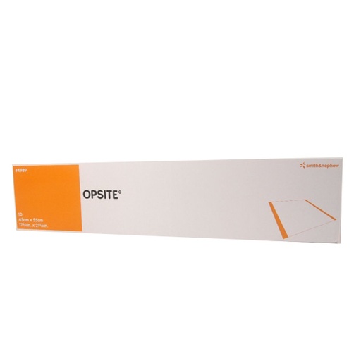 [SMI-4989] Transparent Film Dressing OpSite Rectangle 17-3/4 X 21-5/8 Inch 2 Tab Delivery Without Label Sterile