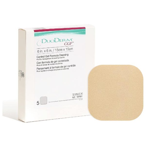 [CON-187661] Hydrocolloid Dressing DuoDERM® CGF® 6 X 6 Inch Square Sterile