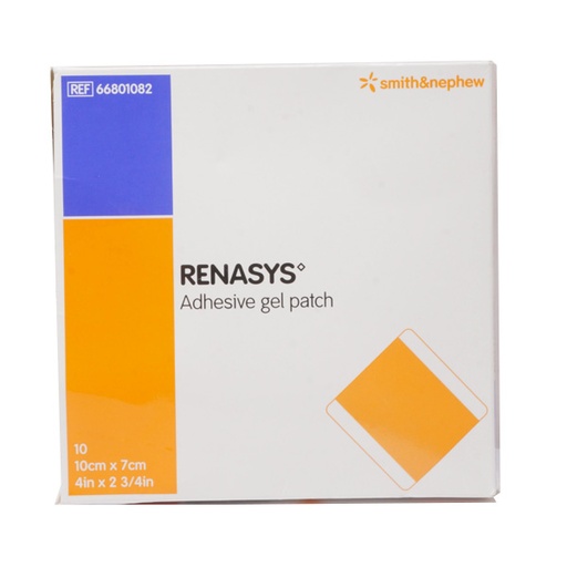 [SMI-66801082] Adhesive Gel Patch Renasys 4 X 2.8 Inch, Double Sided Silicon Adhesive Hydrogel