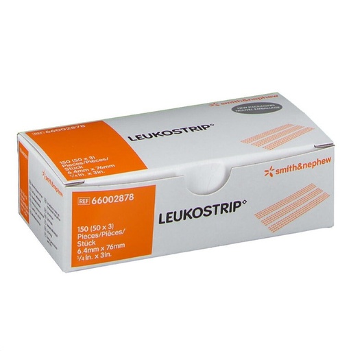 [SMI-66002878] Skin Closure Strip Leukostrip™ 1/4 X 3 Inch Nonwoven Material Flexible Strip White