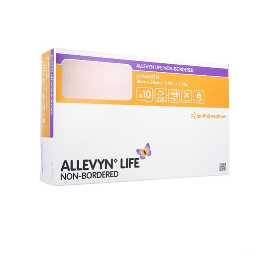 [SMI-66801751] Silicone Foam Dressing Allevyn Life 4 X 8 Inch Rectangle Non-Adhesive without Border Sterile
