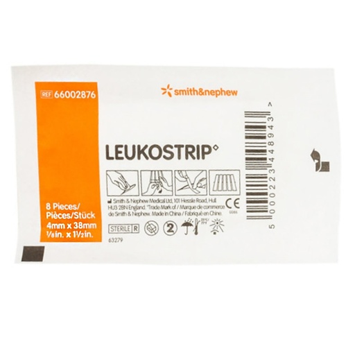 [SMI-66002876] Skin Closure Strip Leukostrip™ 1/8 X 1-1/2 Inch Nonwoven Material Flexible Strip White
