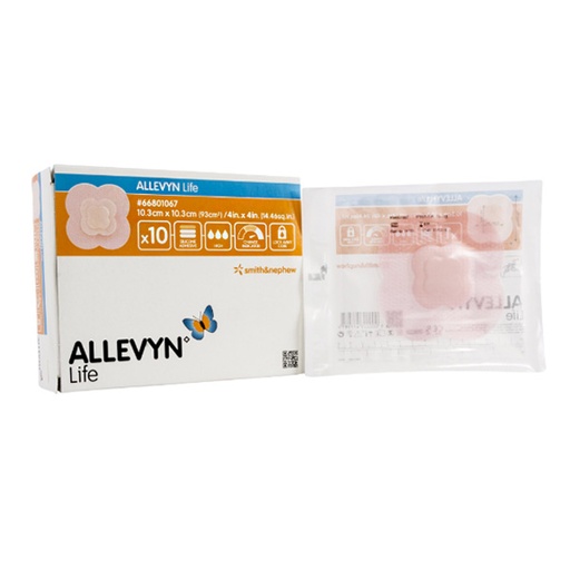 [SMI-66801067] Silicone Foam Dressing Allevyn Life 4 X 4 Inch Quadrilobe Silicone Adhesive with Border Sterile