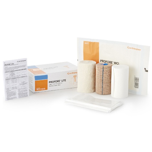 [SMI-66000771] 3 Layer Compression Bandage System Profore Lite Low Compression Self-adherent / Tape Closure Tan / White NonSterile