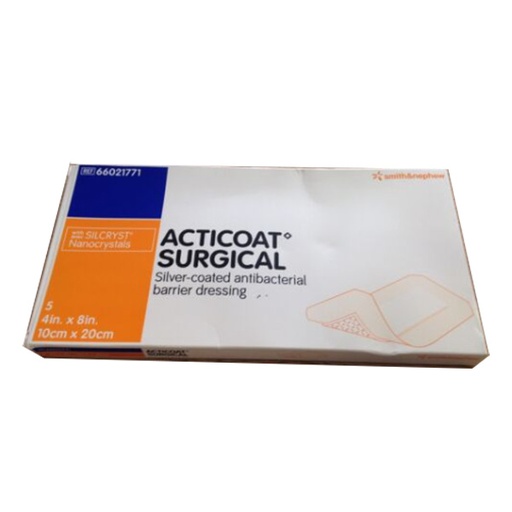 [SMI-66021771] Silver Foam Dressing Acticoat Surgical 4 X 8 Inch Rectangle Sterile