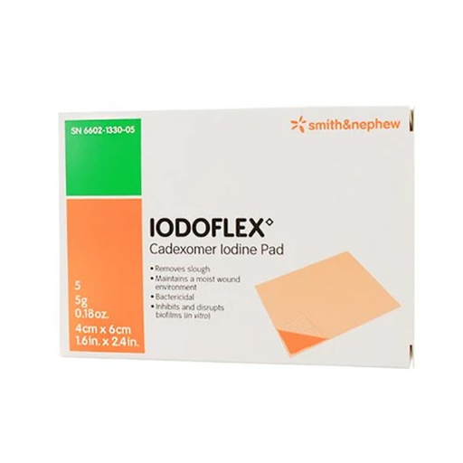[SMI-6602133005] Impregnated Dressing Iodoflex™ Pad 1-1/2 X 2- 3/8 Inch Gauze Cadexomer Iodine Sterile