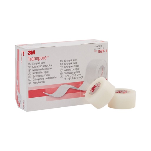 [MMM-1527-1] Medical Tape 3M™ Transpore™ Porous Plastic 1 Inch X 10 Yard Transparent NonSterile