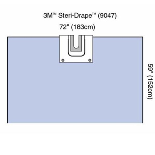 [MMM-9047] Steri-Drape™ Neuro Split Sheet with Pouch, 72" x 60", Absorbent Impervious Material, U-Slot Aperture, Fluid Collection Pouch, 2 Exit Ports, 15/bx, 2 bx/cs