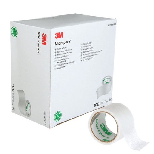 [MMM-1530S-1] Medical Tape 3M™ Micropore™ Single Use Roll Paper 1 Inch X 1-1/2 Yard White NonSterile