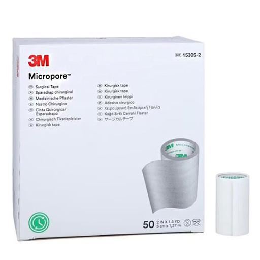 [MMM-1530S-2] Medical Tape 3M™ Micropore™ Single Use Roll Paper 2 Inch X 1-1/2 Yard White NonSterile