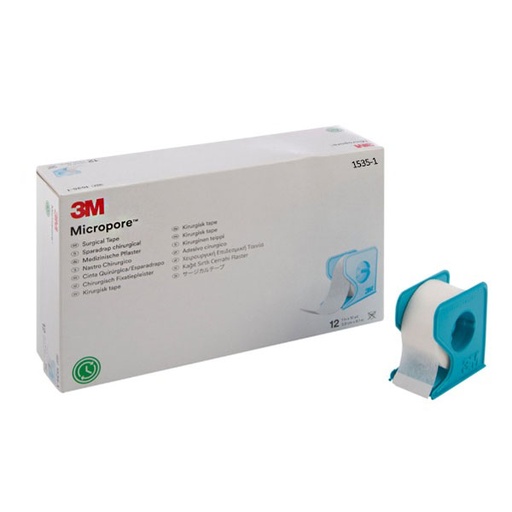 [MMM-1535-1] Medical Tape with Dispenser 3M™ Micropore™ Skin Friendly Paper 1 Inch X 10 Yard White NonSterile