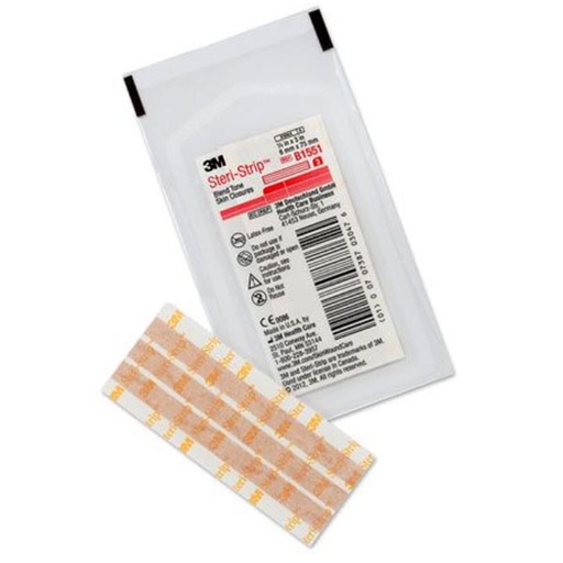 [MMM-B1551] Skin Closure Strip Steri-Strip™ 1/4 X 3 Inch Nonwoven Material Flexible Strip Tan
