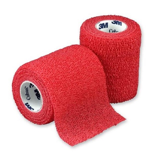 [MMM-1583R] Cohesive Bandage 3M™ Coban™ 3 Inch X 5 Yard Standard Compression Self-adherent Closure Red NonSterile
