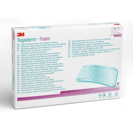 [MMM-90602] Foam Dressing 3M™ Tegaderm™ High Performance 4 X 8 Inch Rectangle Non-Adhesive without Border Sterile