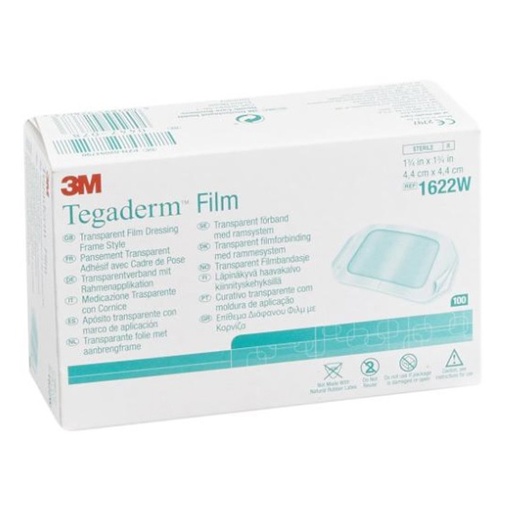 [MMM-1622W] Transparent Film Dressing 3M™ Tegaderm™ Rectangle 1-3/4 X 1-3/4 Inch Frame Style Delivery With Label Sterile