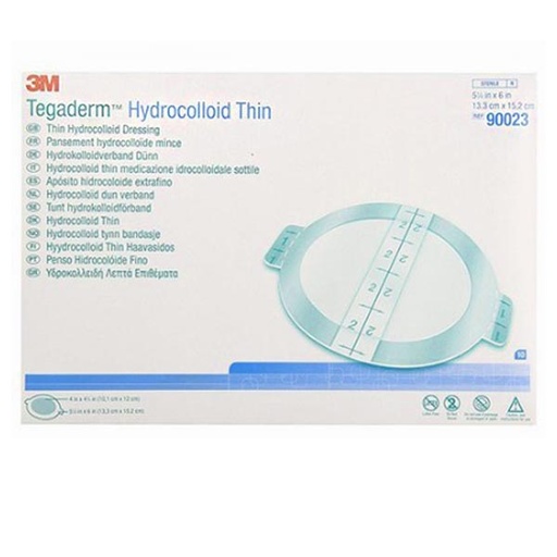 [MMM-90023] Hydrocolloid Dressing 3M™ Tegaderm™ Thin 5-1/4 X 6 Inch Oval Sterile