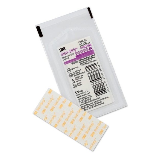 [MMM-R1540] Skin Closure Strip Steri-Strip™ 1/8 X 3 Inch Nonwoven Material Reinforced Strip White