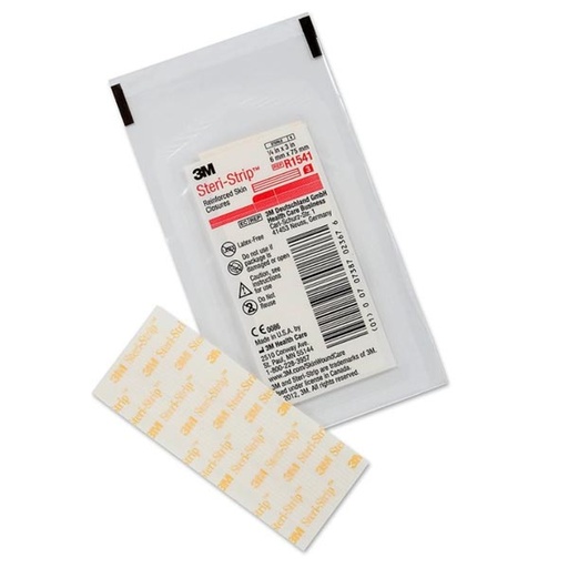 [MMM-R1541] Skin Closure Strip Steri-Strip™ 1/4 X 3 Inch Nonwoven Material Reinforced Strip White