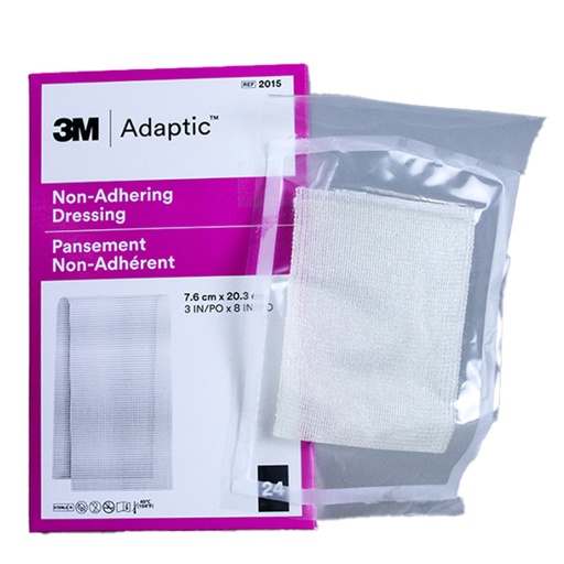 [MMM-2015] Impregnated Non-Adherent Dressing Adaptic™ 3 X 8 Inch Cellulose Acetate Mesh Petrolatum Emulsion Sterile