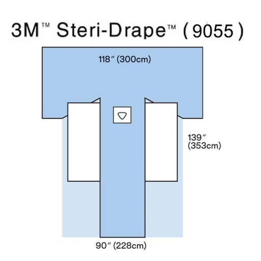 [MMM-9055] 1 Piece Hip Drape, Side Pouches, 118" x 138", 8/bx, 2bx/cs