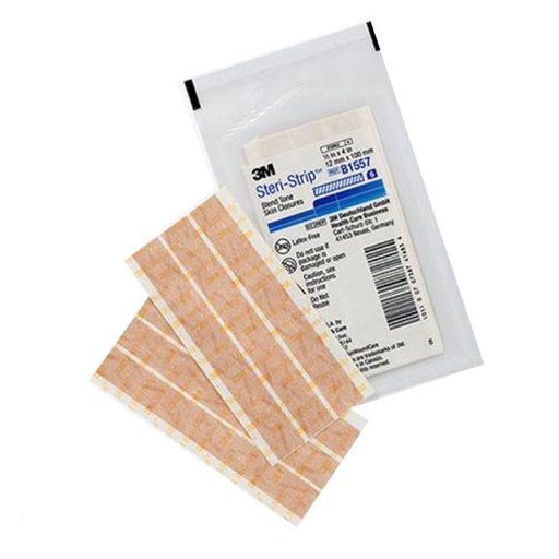 [MMM-B1557] Skin Closure Strip Steri-Strip™ 1/2 X 4 Inch Nonwoven Material Flexible Strip Tan