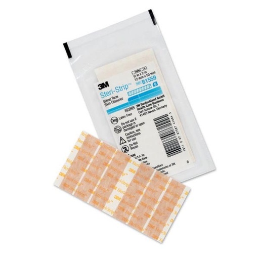 [MMM-B1559] Skin Closure Strip Steri-Strip™ 1/2 X 2 Inch Nonwoven Material Flexible Strip Tan