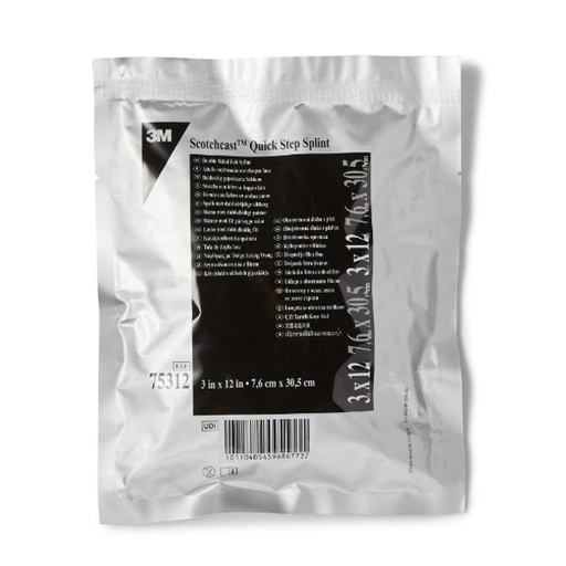 [MMM-75312] Padded Splint 3M™ Scotchcast™ Quick Step Double Sided Felt 3 X 12 Inch Felt / Fiberglass White