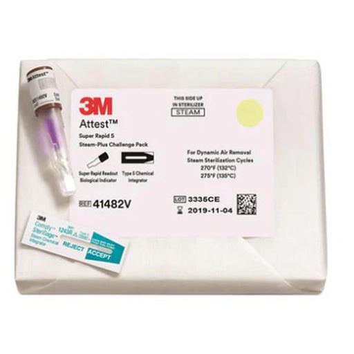 [MMM-41482V] Attest™ Super Rapid 5 Steam-Plus Sterilization Indicator Challenge Pack Steam 2 Inch
