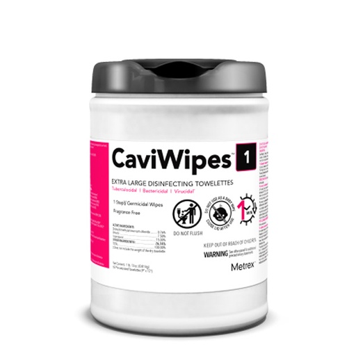 [MET-13-5150] CaviWipes1™ Surface Disinfectant Premoistened Alcohol Based Manual Pull Wipe 65 Count Canister Disposable Alcohol Scent NonSterile