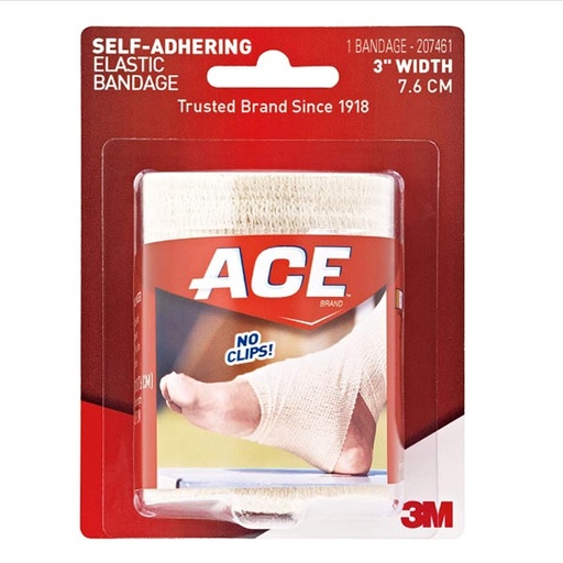 [MMM-207461] Elastic Bandage 3M™ ACE™ 3 Inch Width X 5.3 Foot Standard Compression Self-adherent Closure Tan NonSterile