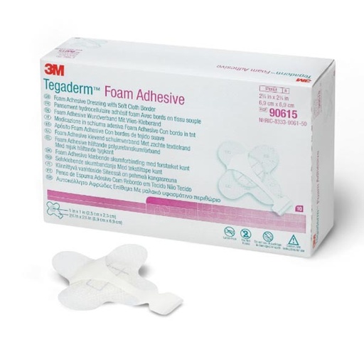 [MMM-90615] Foam Dressing 3M™ Tegaderm™ High Performance 2-3/4 X 2-3/4 Inch Finger / Toe Adhesive with Border Sterile