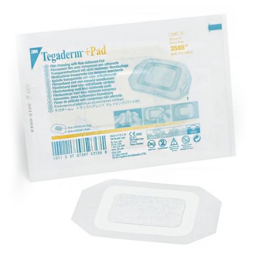 [MMM-3586] Transparent Film Dressing with Pad 3M™ Tegaderm™ +Pad Rectangle 3-1/2 X 4 Inch Frame Style Delivery Without Label Sterile