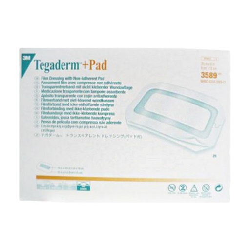 [MMM-3589] Transparent Film Dressing with Pad 3M™ Tegaderm™ Rectangle 3-1/2 X 6 Inch Frame Style Delivery Without Label Sterile