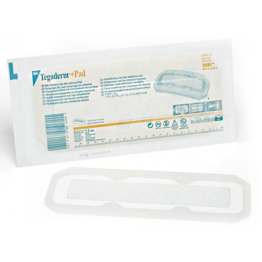 [MMM-3593] Transparent Film Dressing with Pad 3M™ Tegaderm™ Rectangle 3-1/2 X 13-3/4 Inch Frame Style Delivery Without Label Sterile