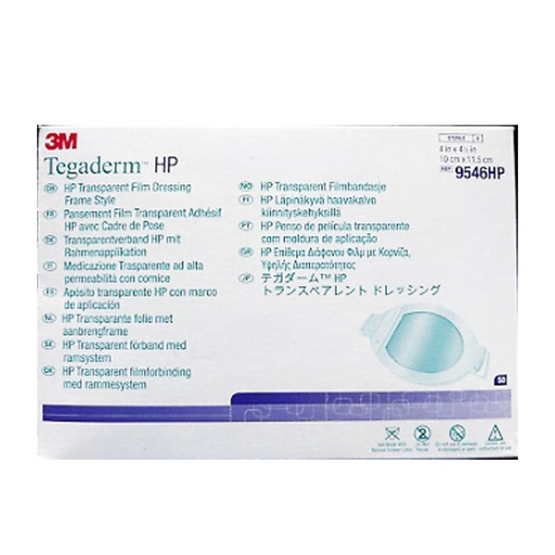 [MMM-9546HP] Transparent Film Dressing 3M™ Tegaderm™ HP Oval 4 X 4-1/2 Inch Frame Style Delivery With Label Sterile