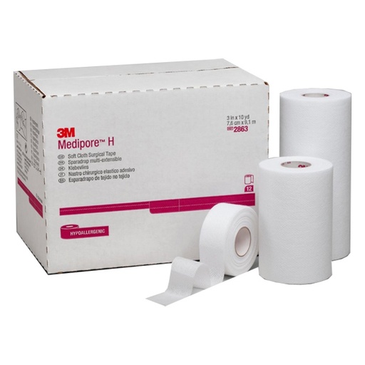 [MMM-2860S-1] Cloth Surgical Tape, 1" x 2 yds, Individually Packaged, Single-Patient Use Rolls, 72 rl/bg 1 bg/cs