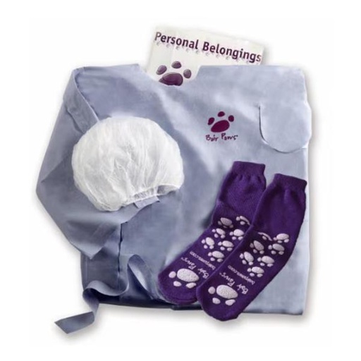 [MMM-84202] Warming Gown Kit, Includes: X-Large 51"L Gown, Booties, Bonnet, Personal Belongings Bag & Shoe Bag, 20 kit/cs