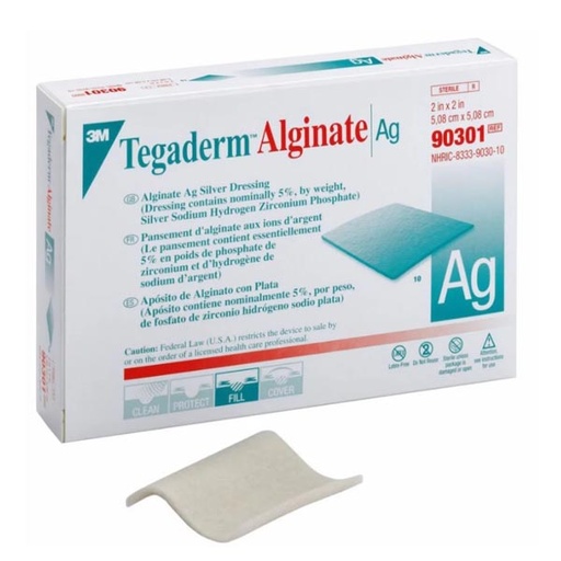 [MMM-90301] Silver Calcium Alginate Dressing 3M™ Tegaderm™ 2 X 2 Inch Square Sterile